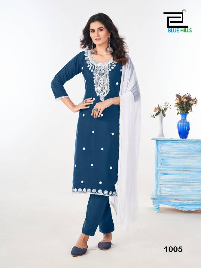 Shradha By Blue Hills Rayon Designer Kurti With Bottom Dupatta Wholesale Price In Surat
